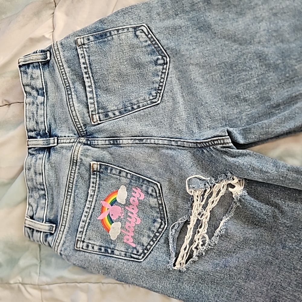 Pacsun X Playboy Rainbow High Rise Boyfriend Jeans Size 25